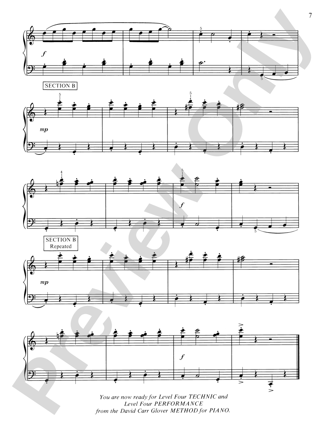 David Carr Glover Method for Piano: Lessons, Level 4: Piano