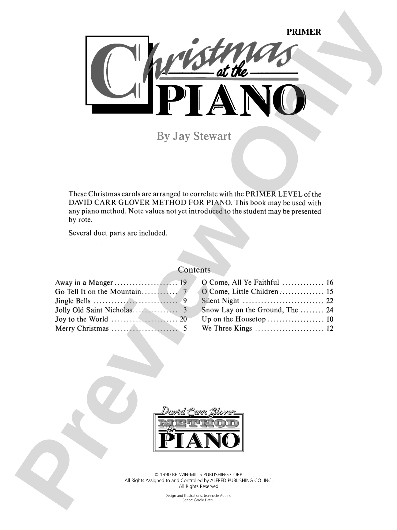 David Carr Glover Method for Piano: Christmas at the Piano, Primer: Piano