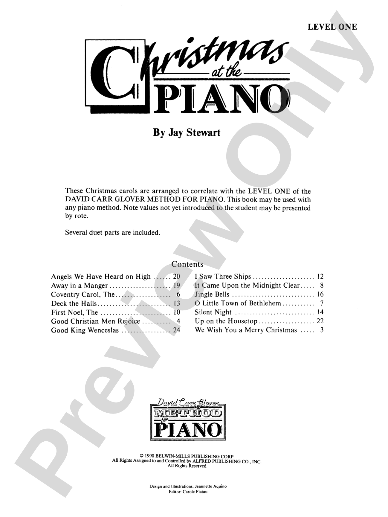 David Carr Glover Method for Piano: Christmas at the Piano, Level 1: Piano
