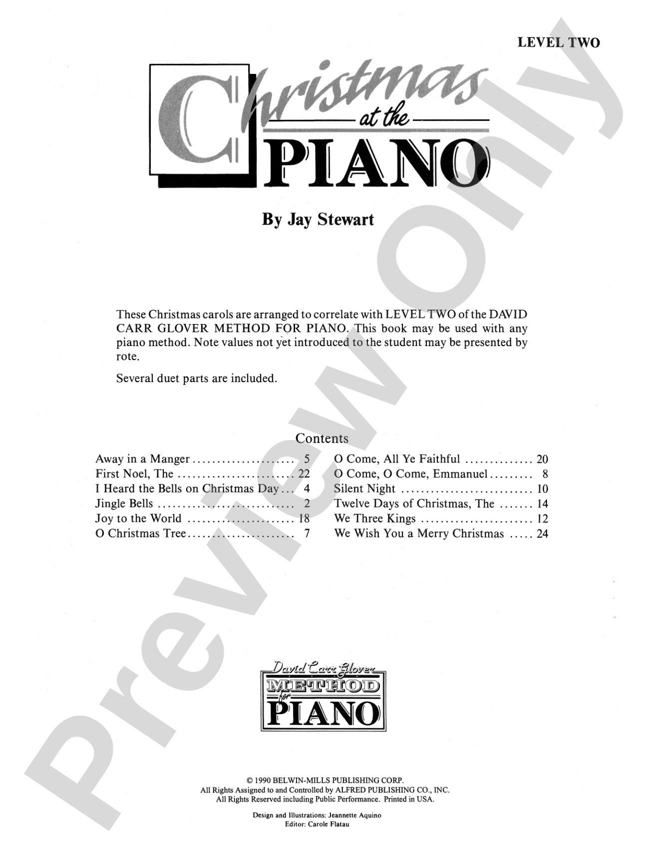 David Carr Glover Method for Piano: Christmas at the Piano, Level 2: Piano