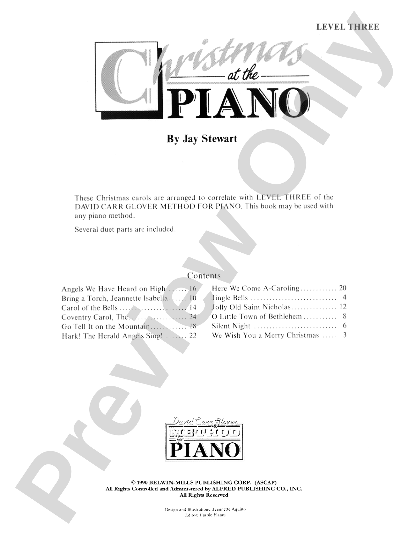 David Carr Glover Method for Piano: Christmas at the Piano, Level 3: Piano