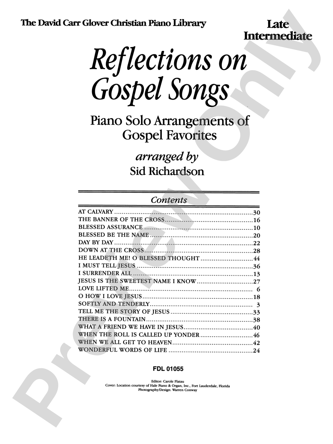 Reflections on Gospel Songs: Piano Solo Arrangements of Gospel Favorites: Piano