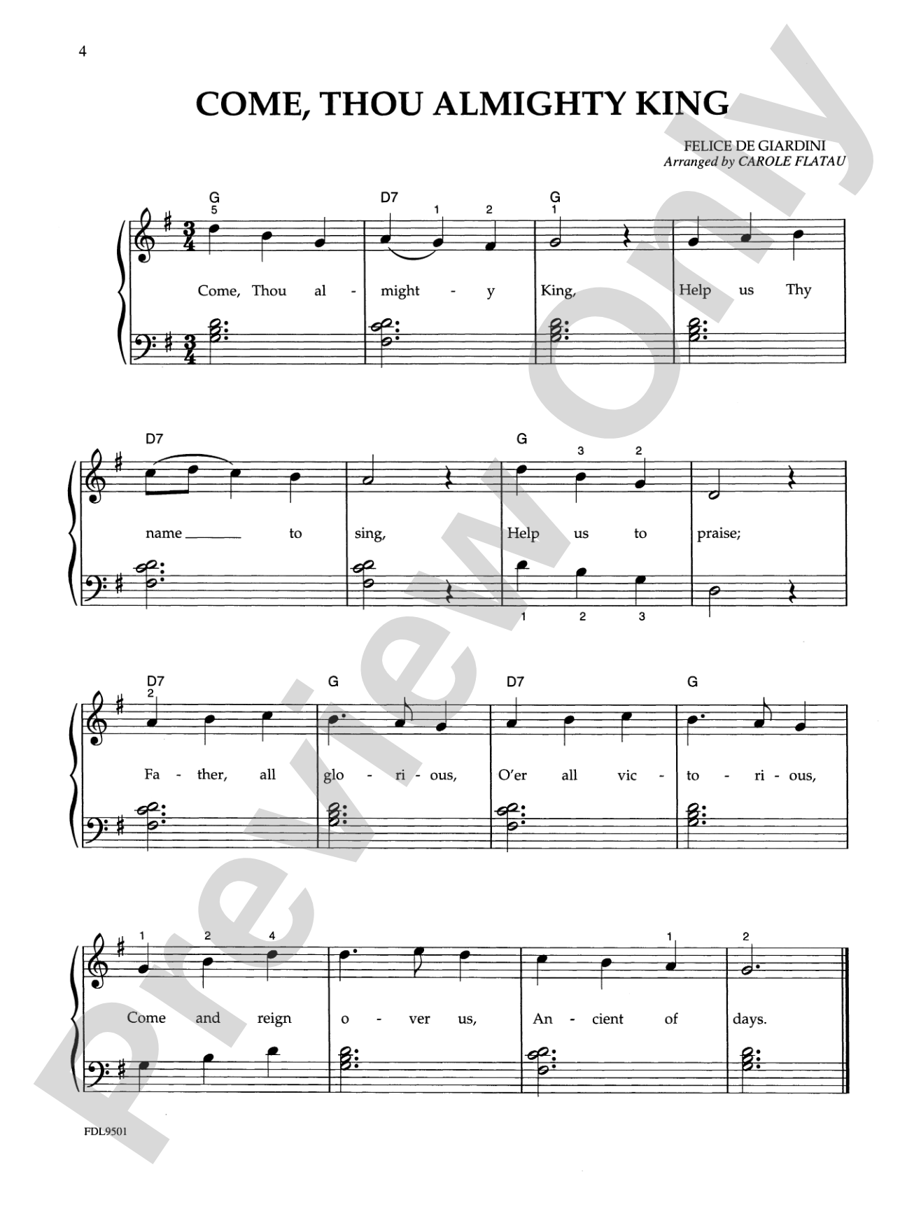David Carr Glover Method for Piano: Hymns with Chords, Level 2: Piano