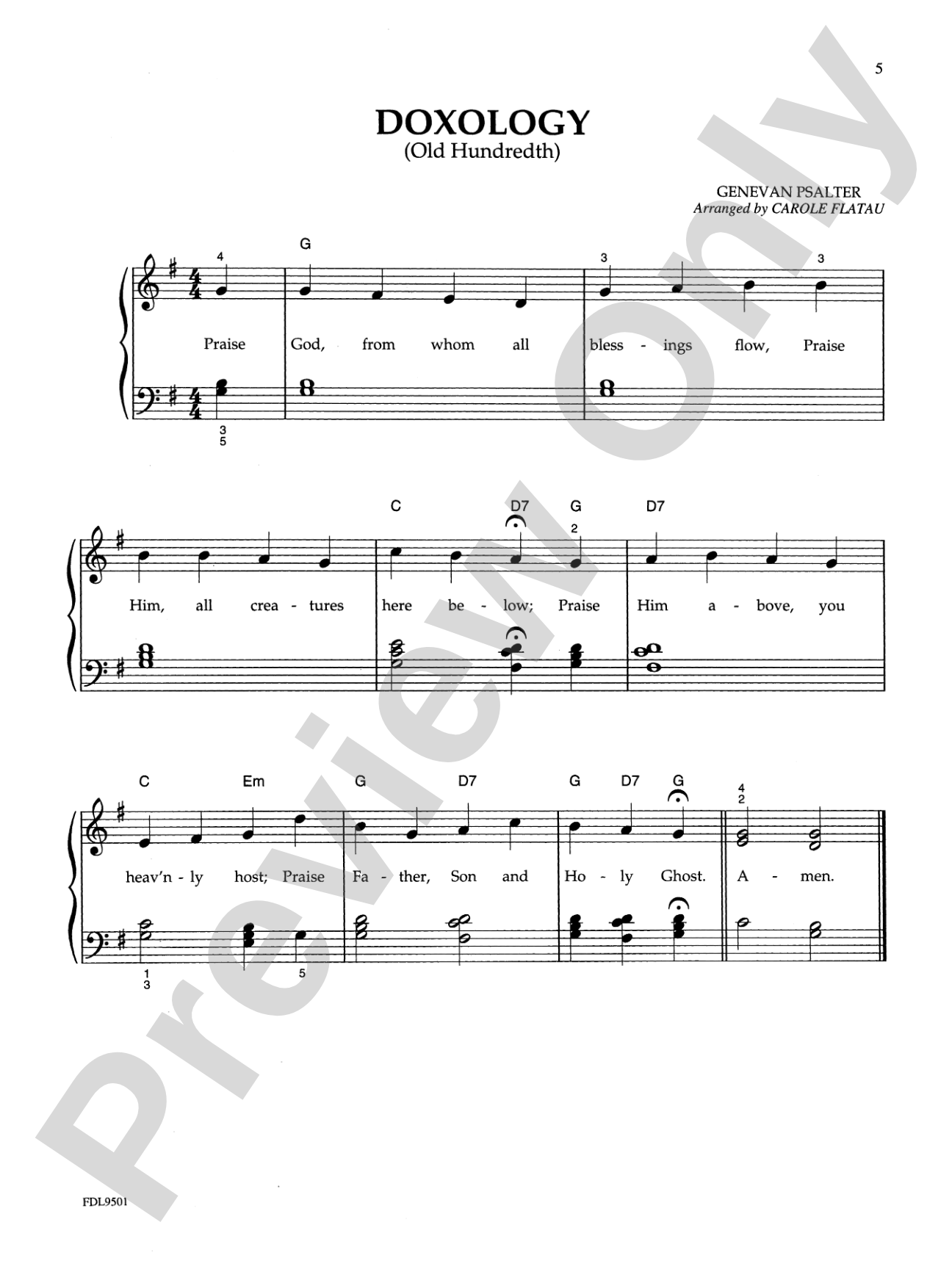 David Carr Glover Method for Piano: Hymns with Chords, Level 2: Piano