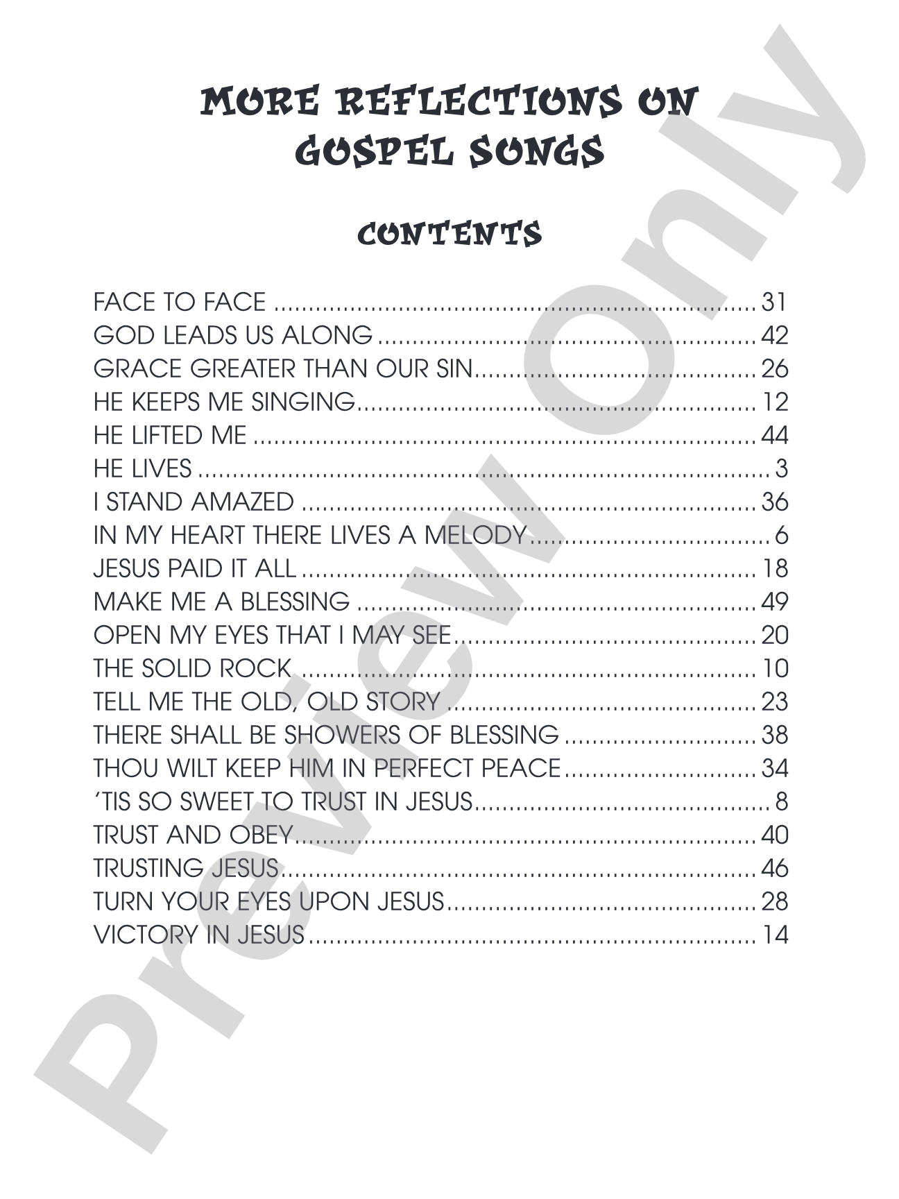 More Reflections on Gospel Songs: Piano Solo Arrangements of Gospel Favorites: Piano
