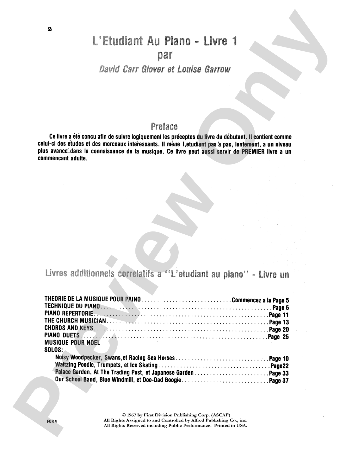 Piano Student (French Edition), Level 1: Piano