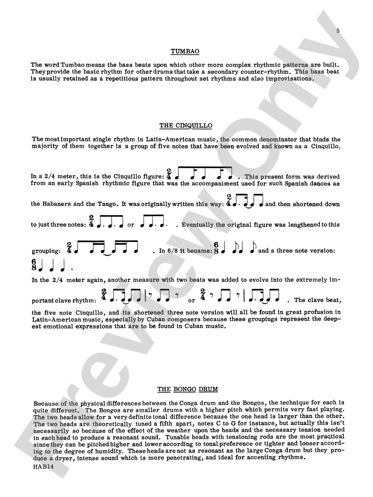 Authentic Bongo Rhythms (Revised): A Complete Study: Contains Illustrations Showing the Current Method of Playing the Bongo Drums and All the Latin Rhythms