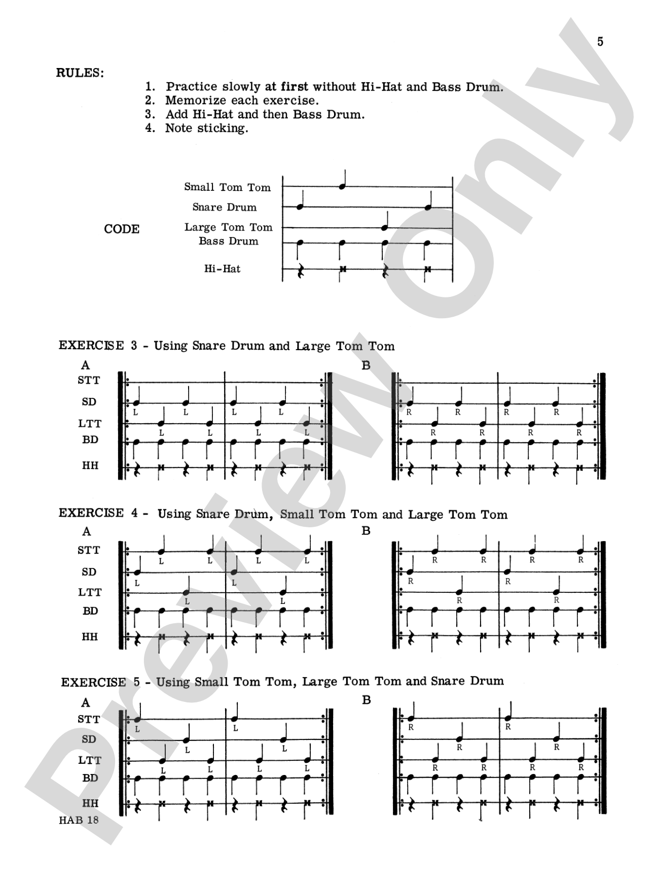 Rhythmic Patterns: Full Drum Set Studies for the Modern Drummer