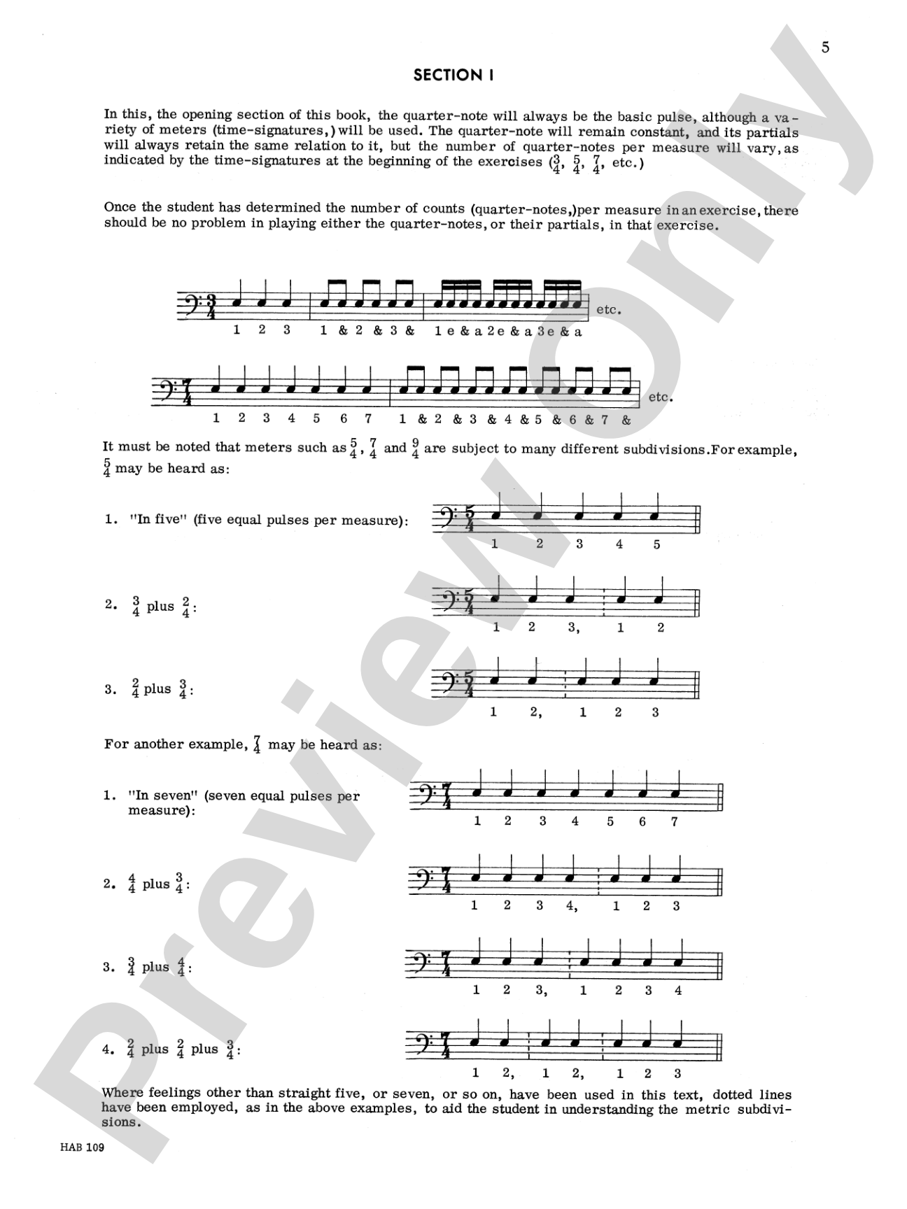 Odd Time Reading Text: For All Instruments