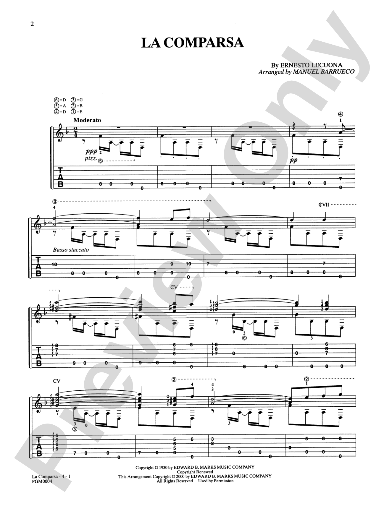 The Music of Ernesto Lecuona for Solo Guitar: Solo Guitar