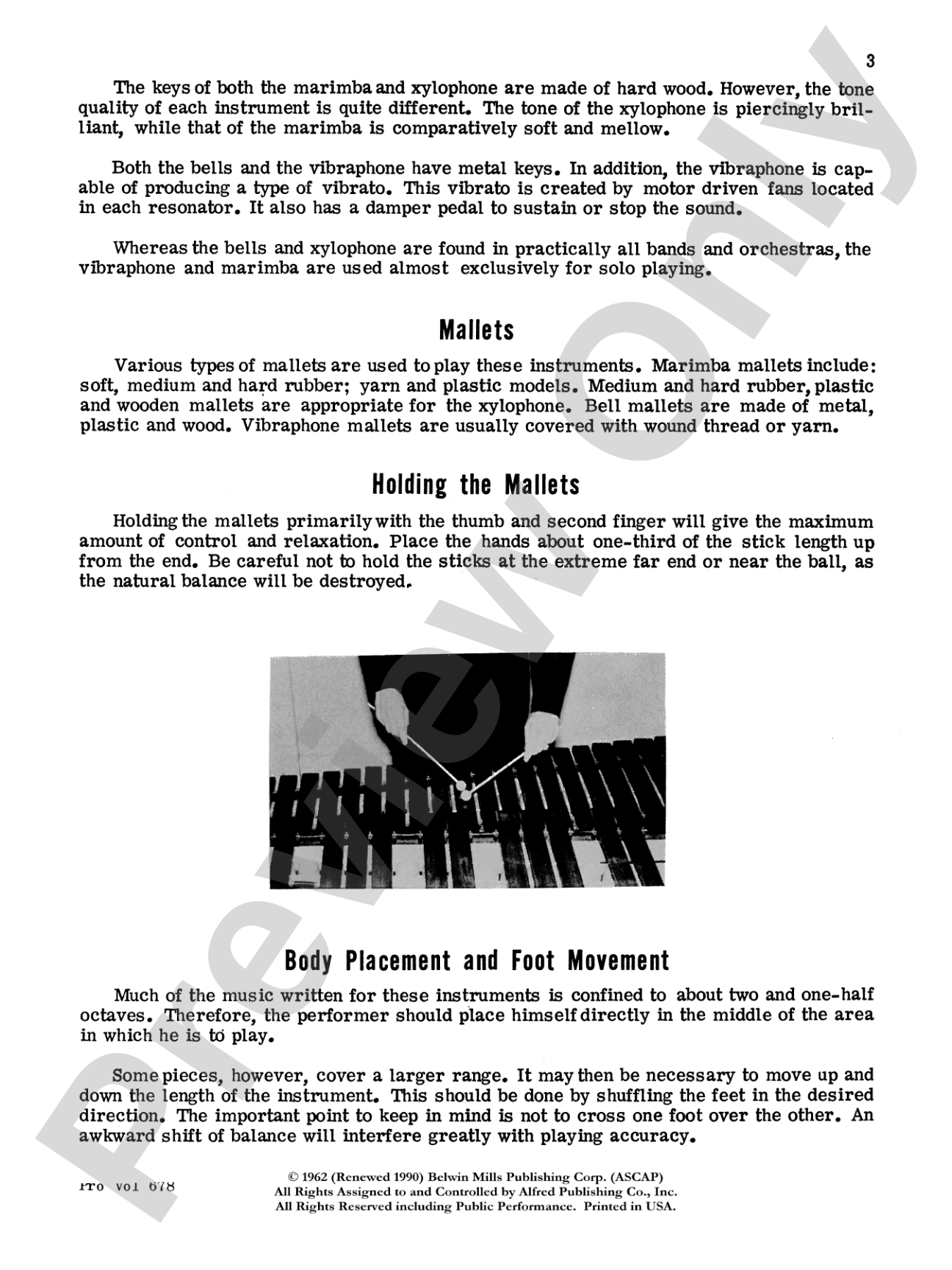 Percussion Keyboard Technic: Marimba, Xylophone, Vibraphone, Bells
