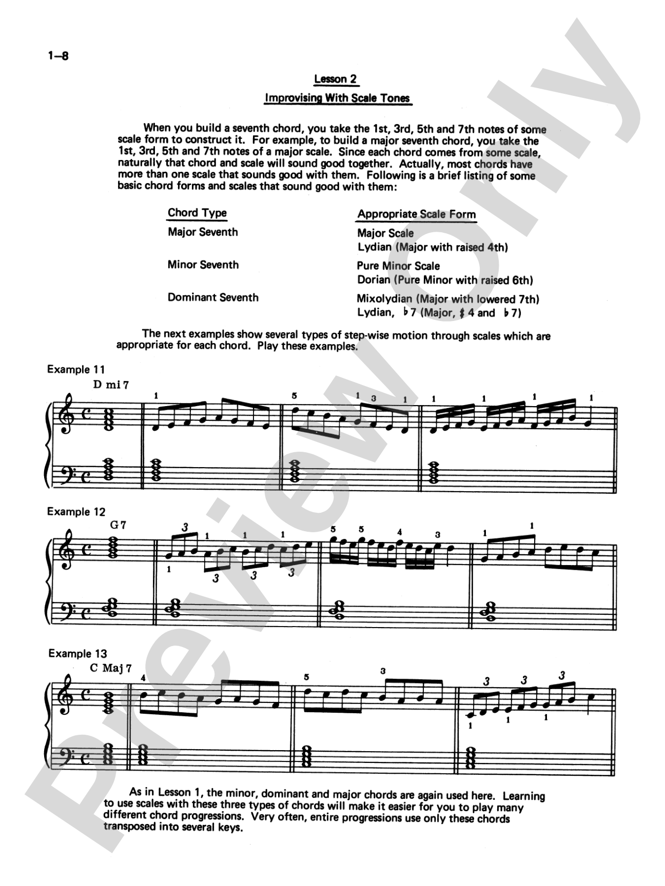 Jazz Improvisation for Keyboard Players, Book 1: Basic Concepts: Piano