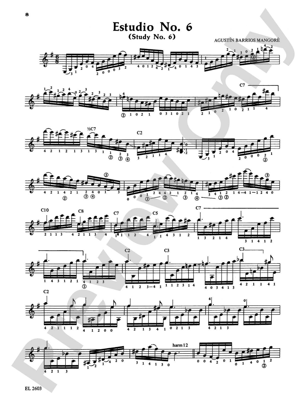 Guitar Works of Agustín Barrios Mangoré, Vol. II: Solo Guitar