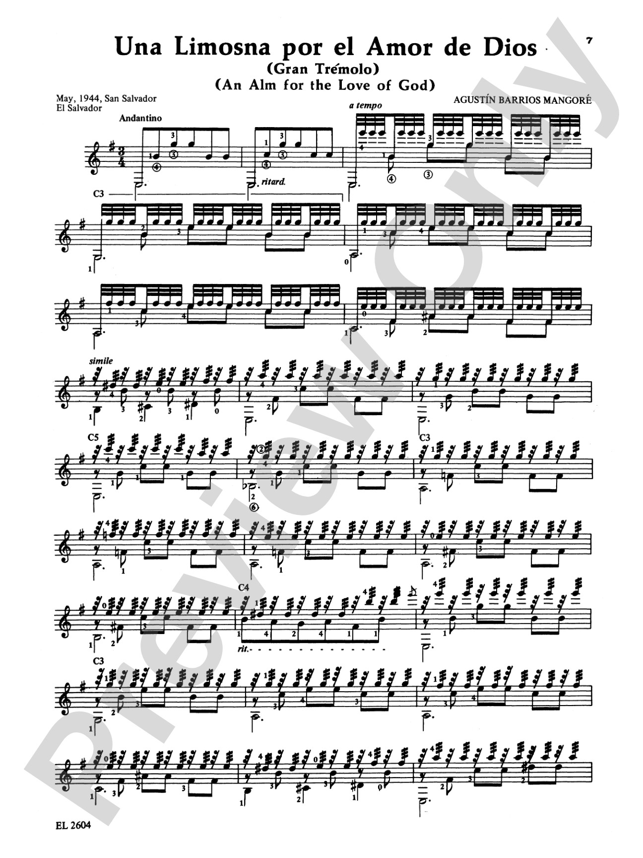 Guitar Works of Agustín Barrios Mangoré, Vol. III: Solo Guitar