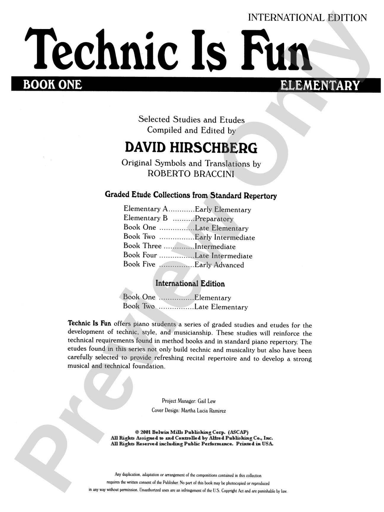 Technic Is Fun: International Edition, Book 1: Piano
