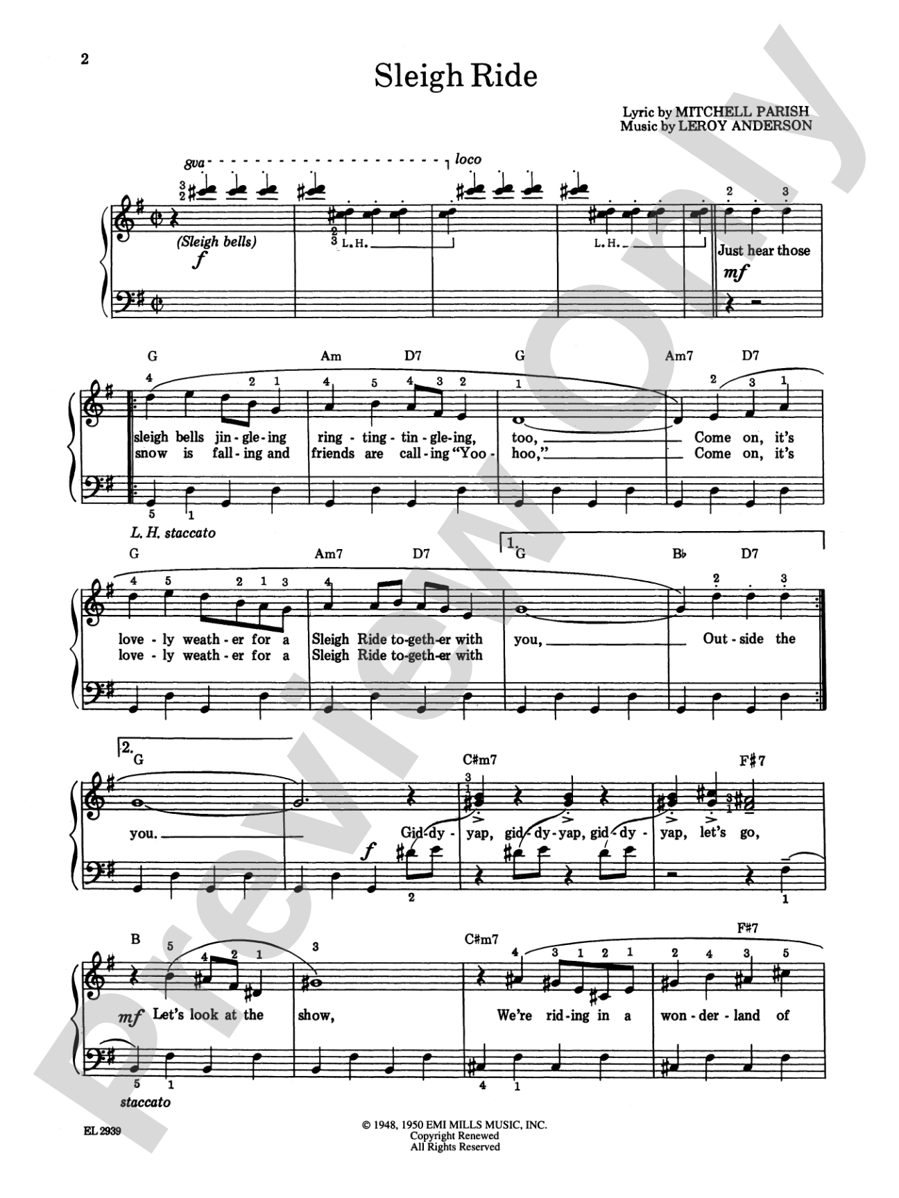 Sleigh Ride and Other Christmas Songs & Carols: Piano
