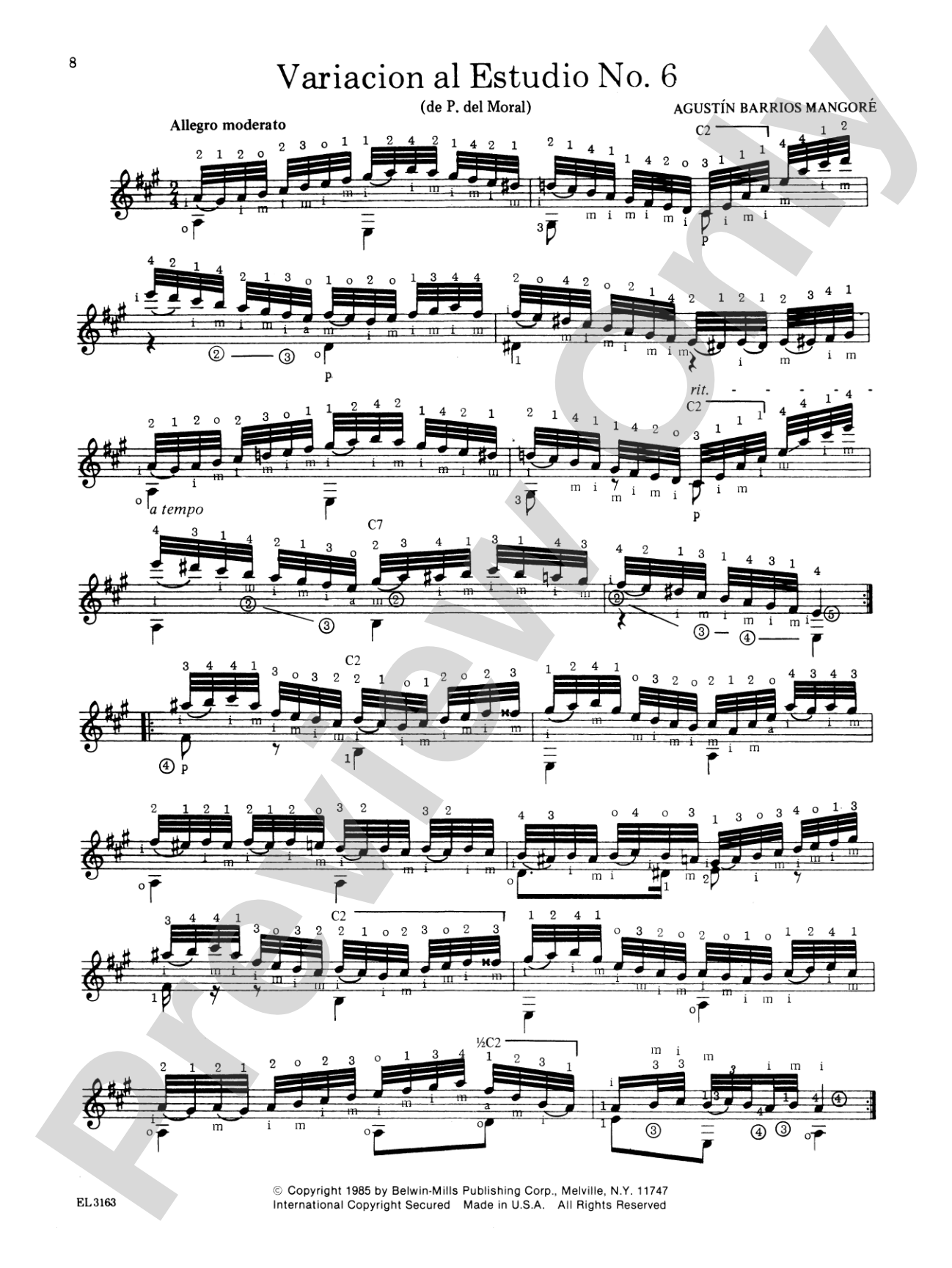 Guitar Works of Agustín Barrios Mangoré, Vol. IV: Solo Guitar