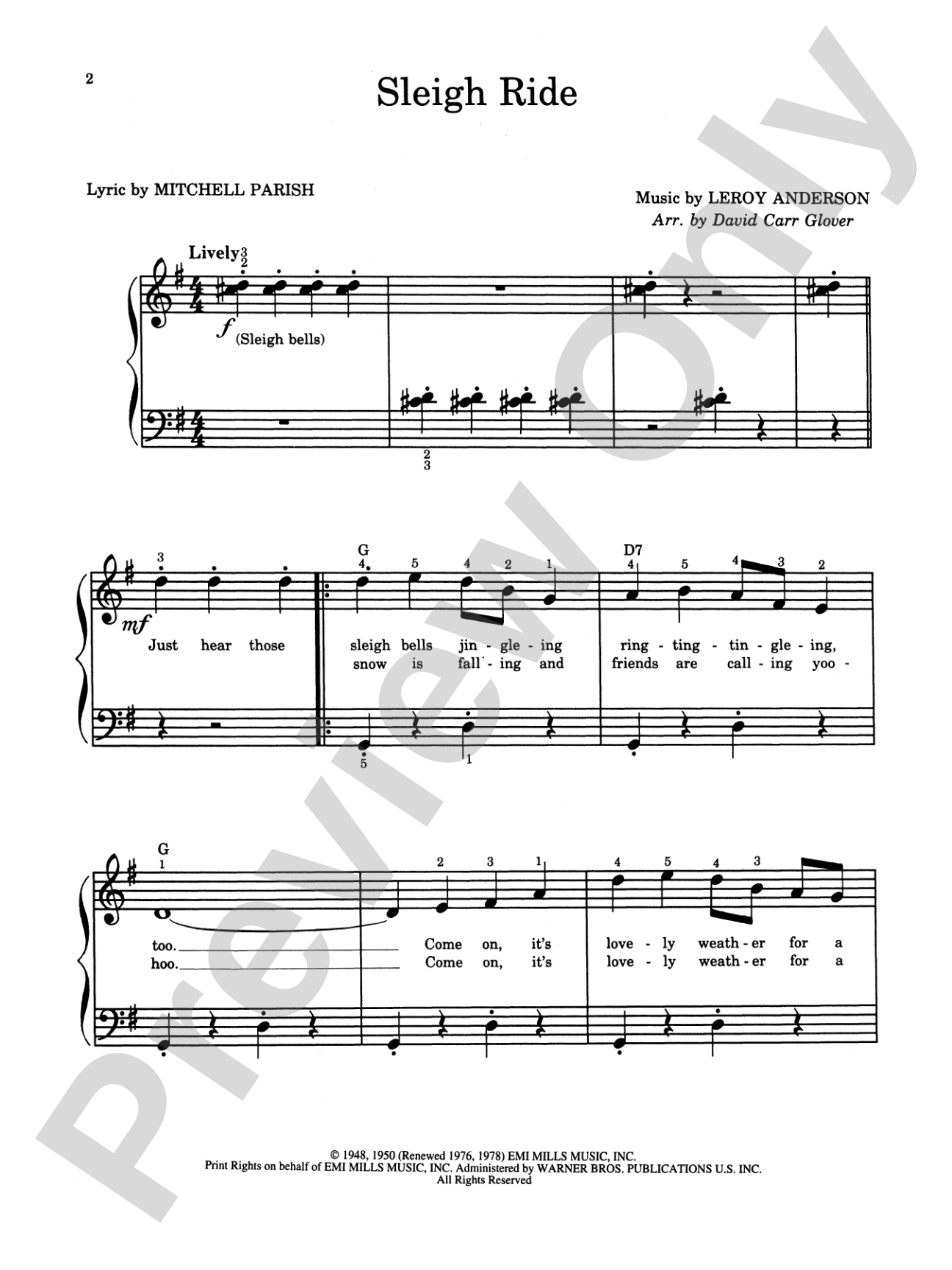 Sleigh Ride and Other Christmas Songs & Carols: Piano