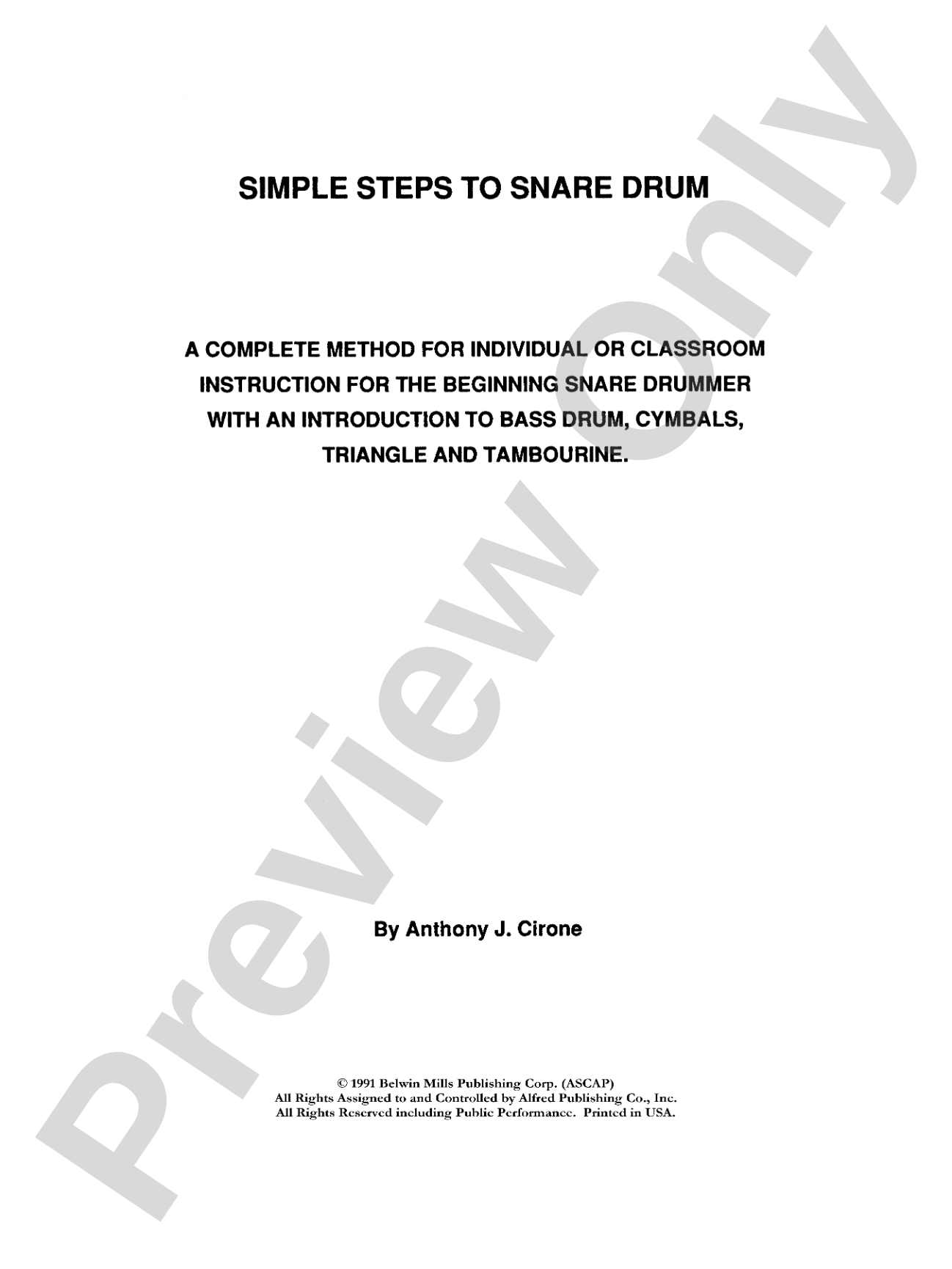 Simple Steps to Snare Drum
