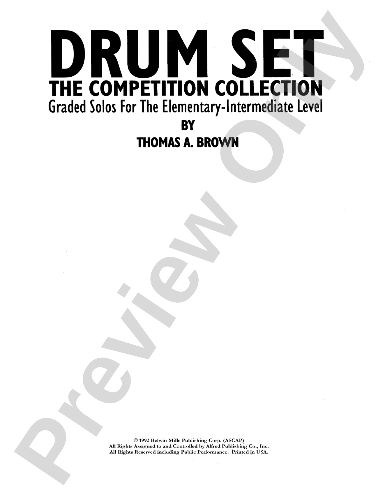 Drum Set: The Competition Collection: Graded Solos for the Elementary-Intermediate Level