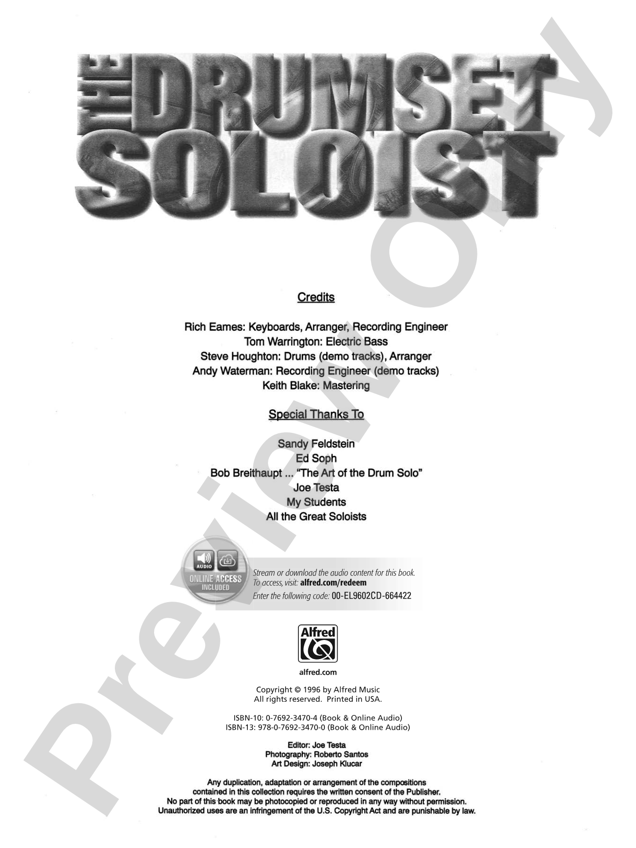 The Drumset Soloist: Designed to Build the Vocabulary and Confidence of the Drumset Soloist