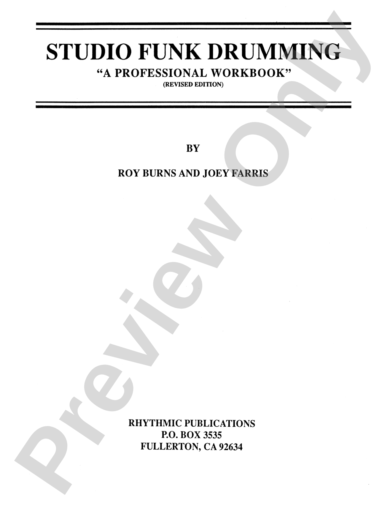 Studio Funk Drumming: A Professional Workbook