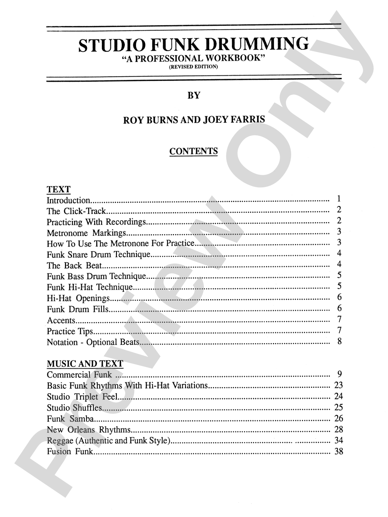Studio Funk Drumming: A Professional Workbook