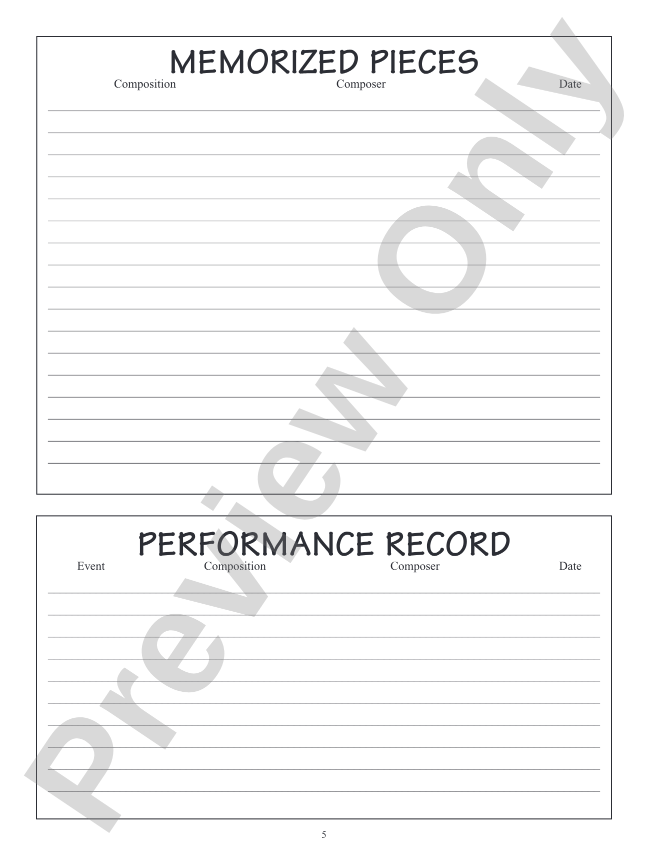 Music Practice Record and Assignment Book: A Chronological Record of Student Progress for 1 Year: Piano