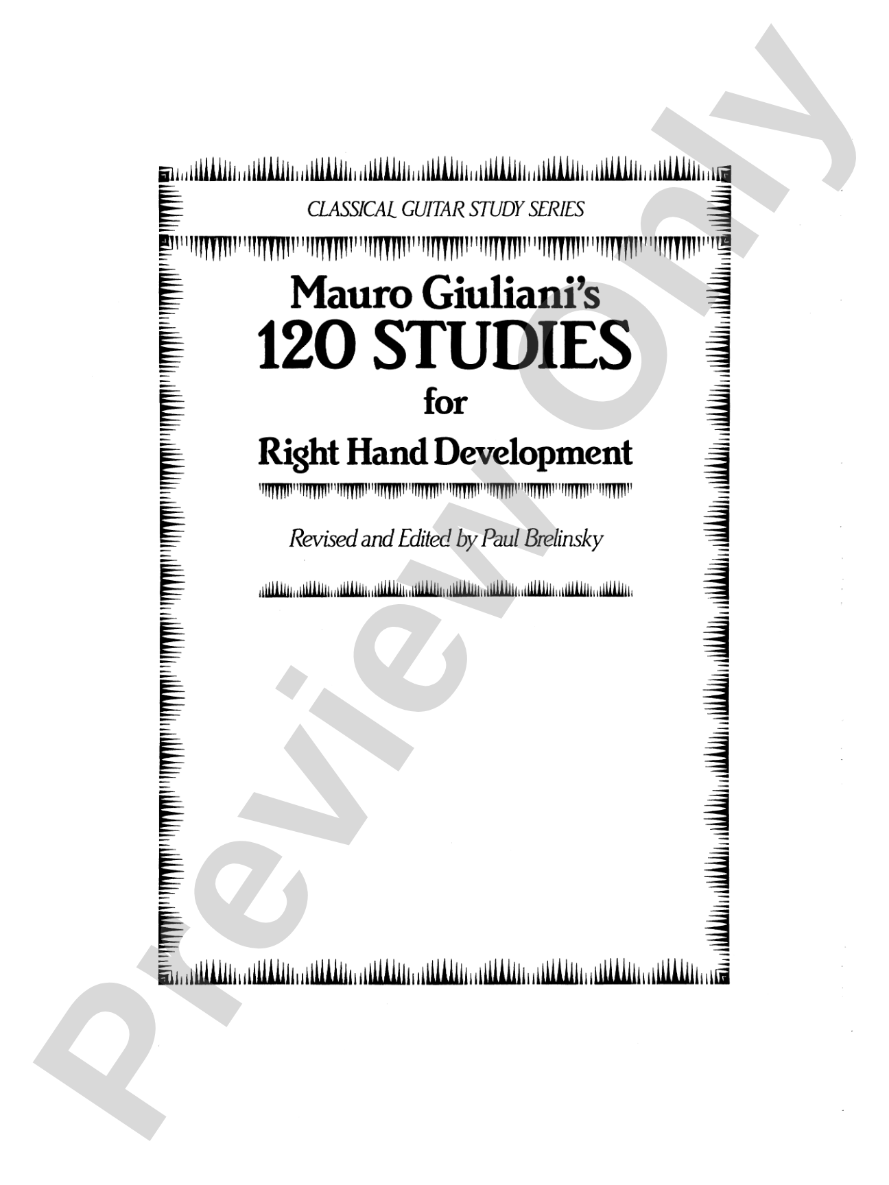 120 Studies for Right Hand Development: Solo Guitar