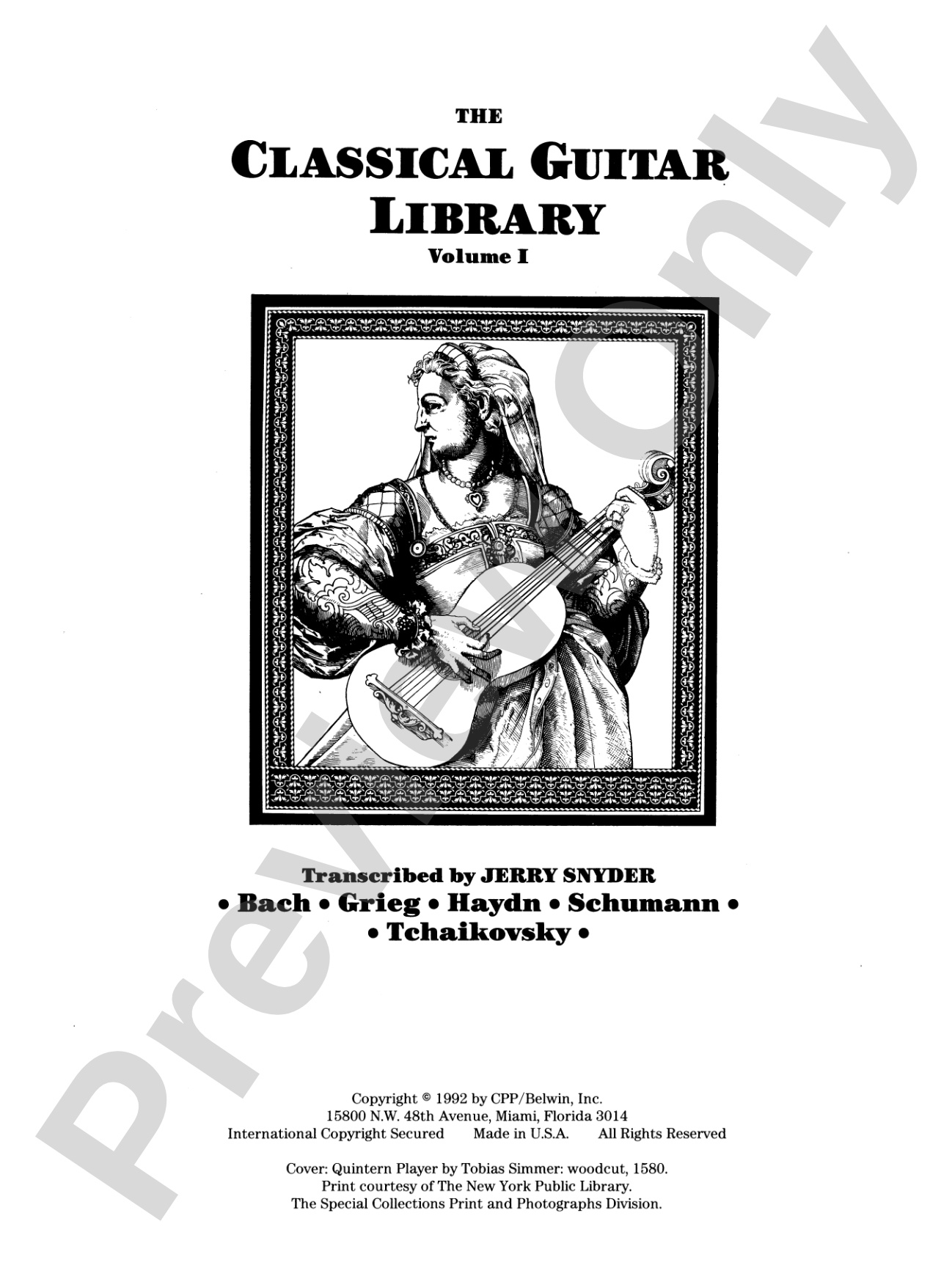 The Classical Guitar Library, Volume I: Solo Guitar