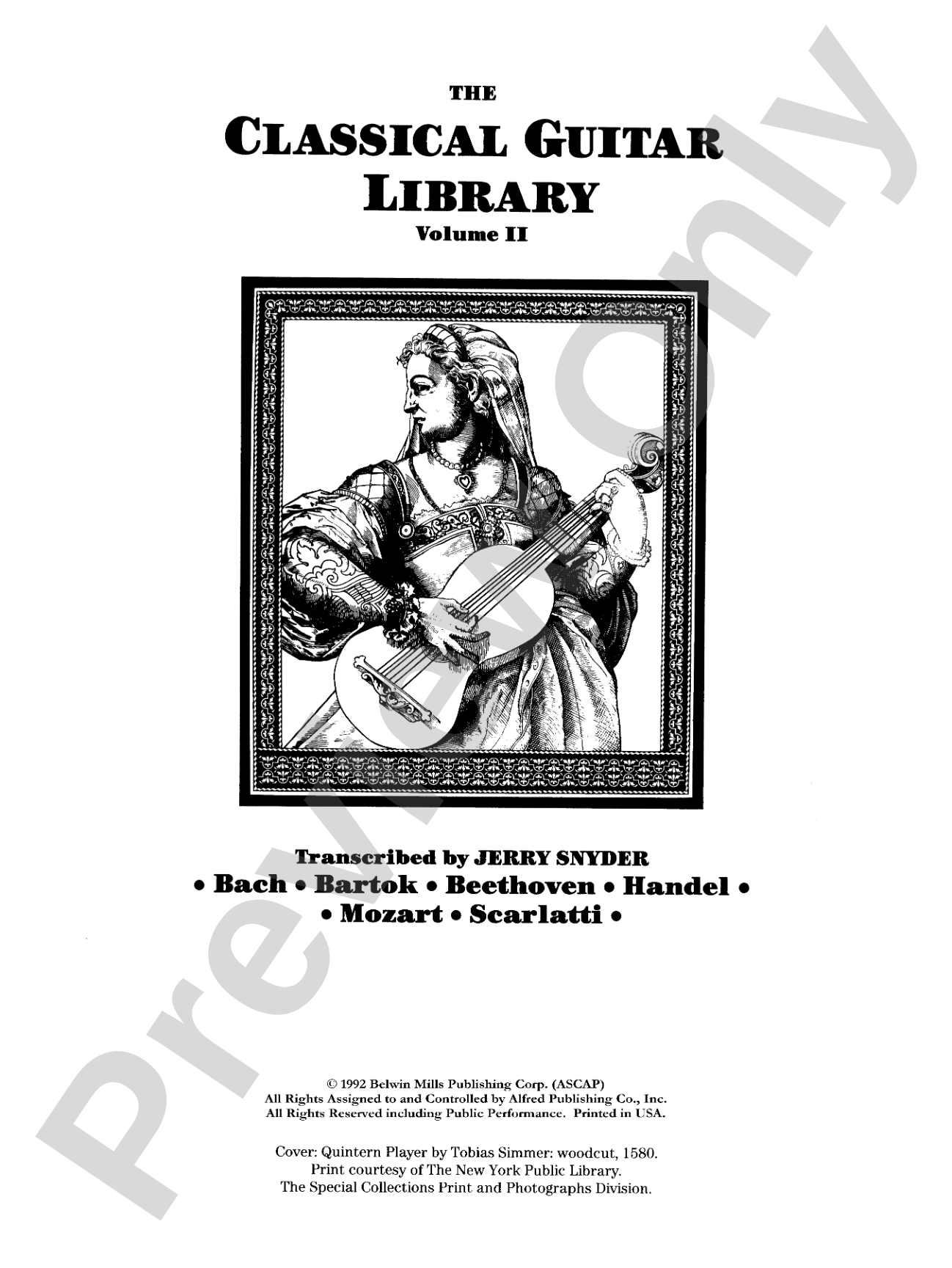 The Classical Guitar Library, Volume II: Solo Guitar