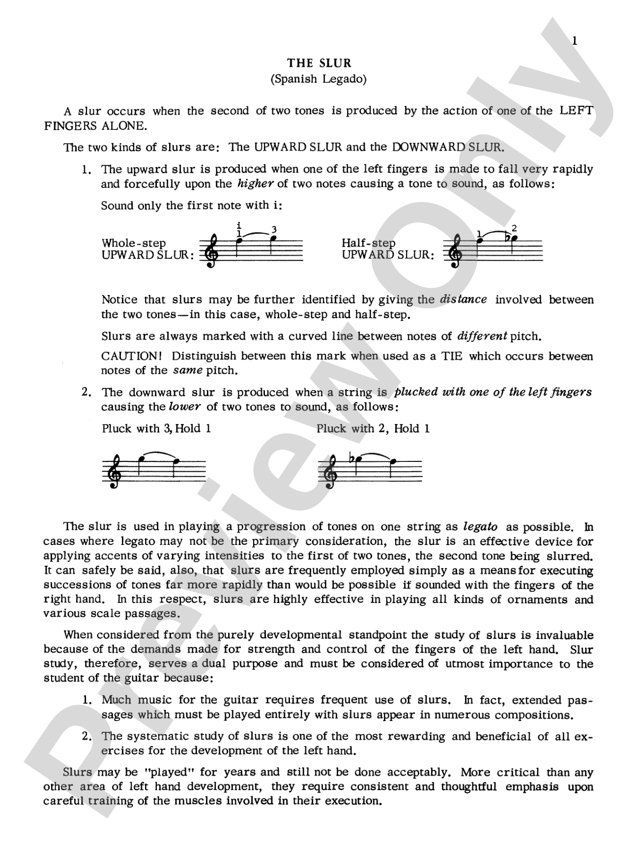 Classic Guitar Technique: Supplement 1: Slur, Ornament, and Reach Development Exercises: Solo Guitar