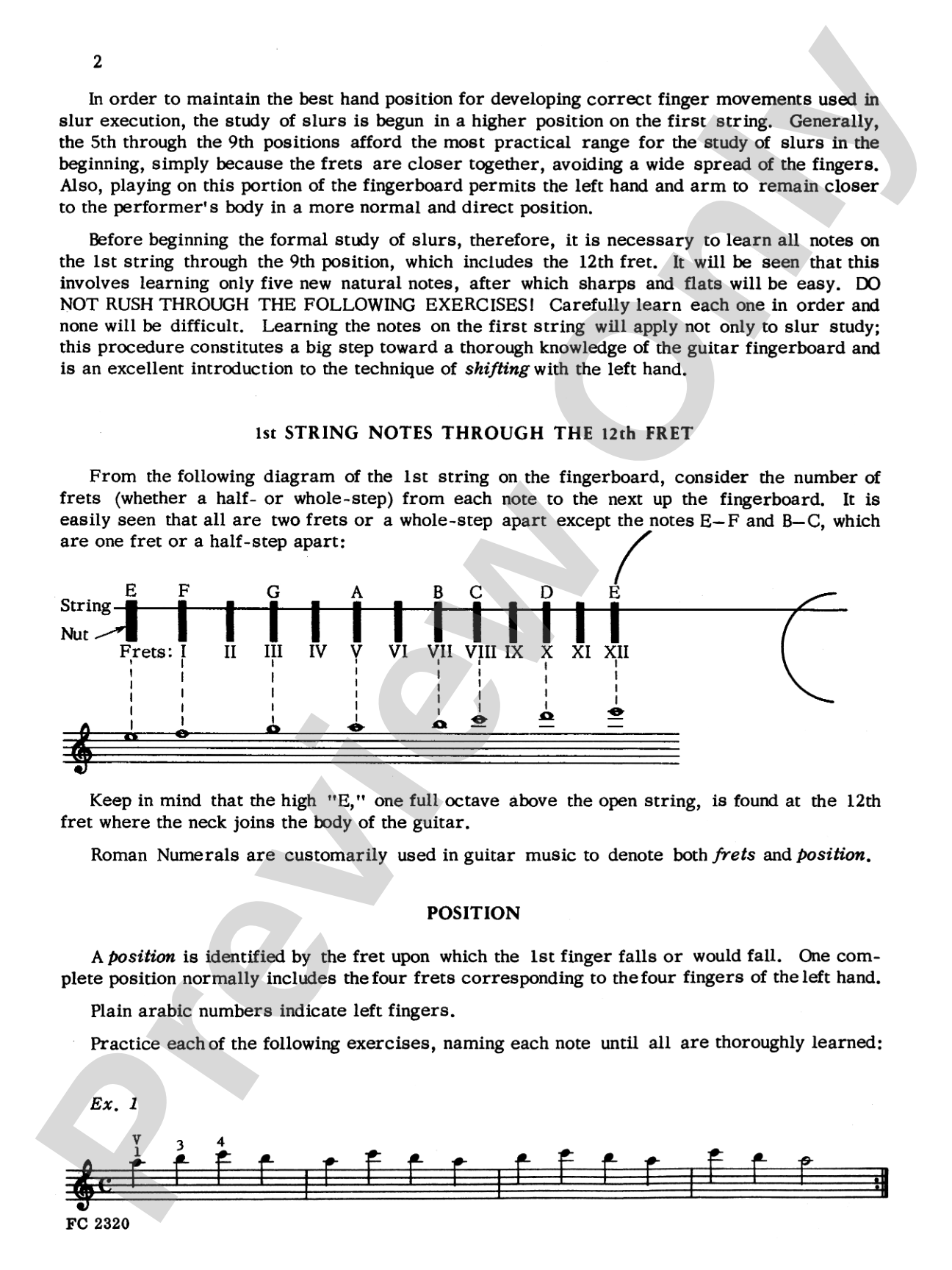 Classic Guitar Technique: Supplement 1: Slur, Ornament, and Reach Development Exercises: Solo Guitar