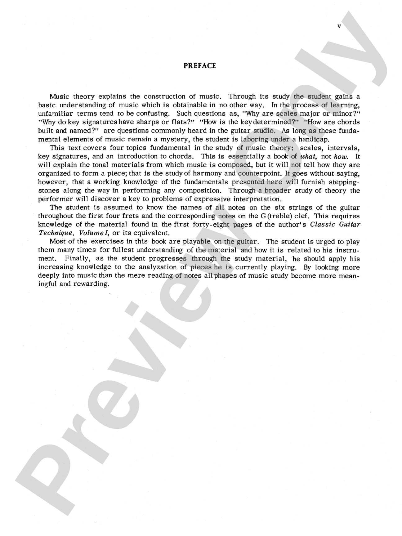 Classic Guitar Technique: Supplement 2: Basic Elements of Music Theory for the Guitar: Solo Guitar