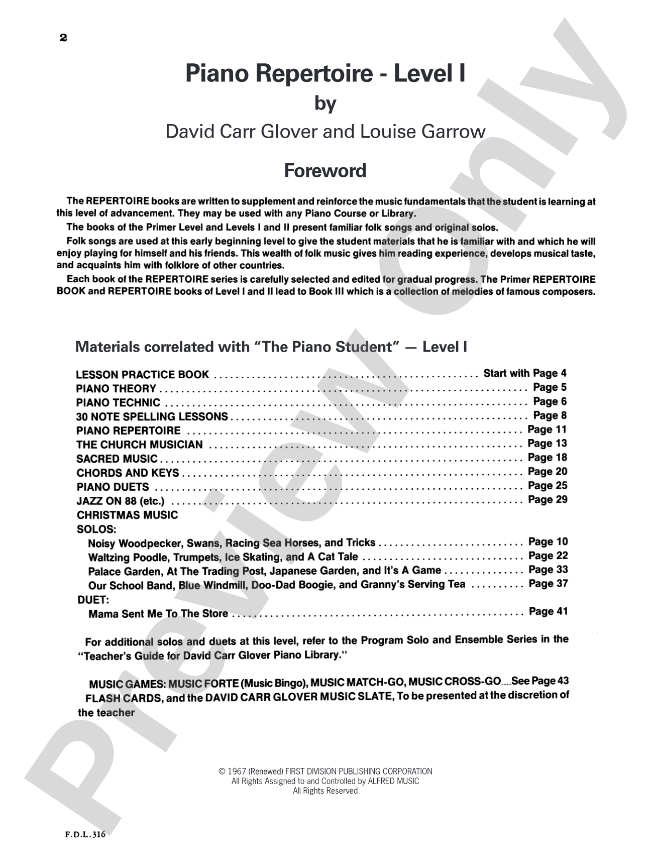 Piano Repertoire, Level 1: Piano
