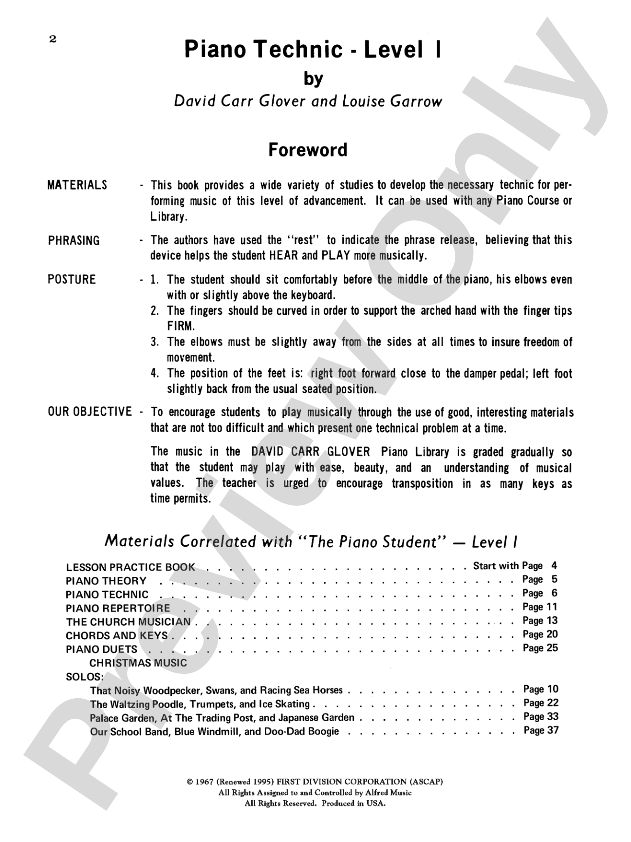 Piano Technic, Level 1: Piano