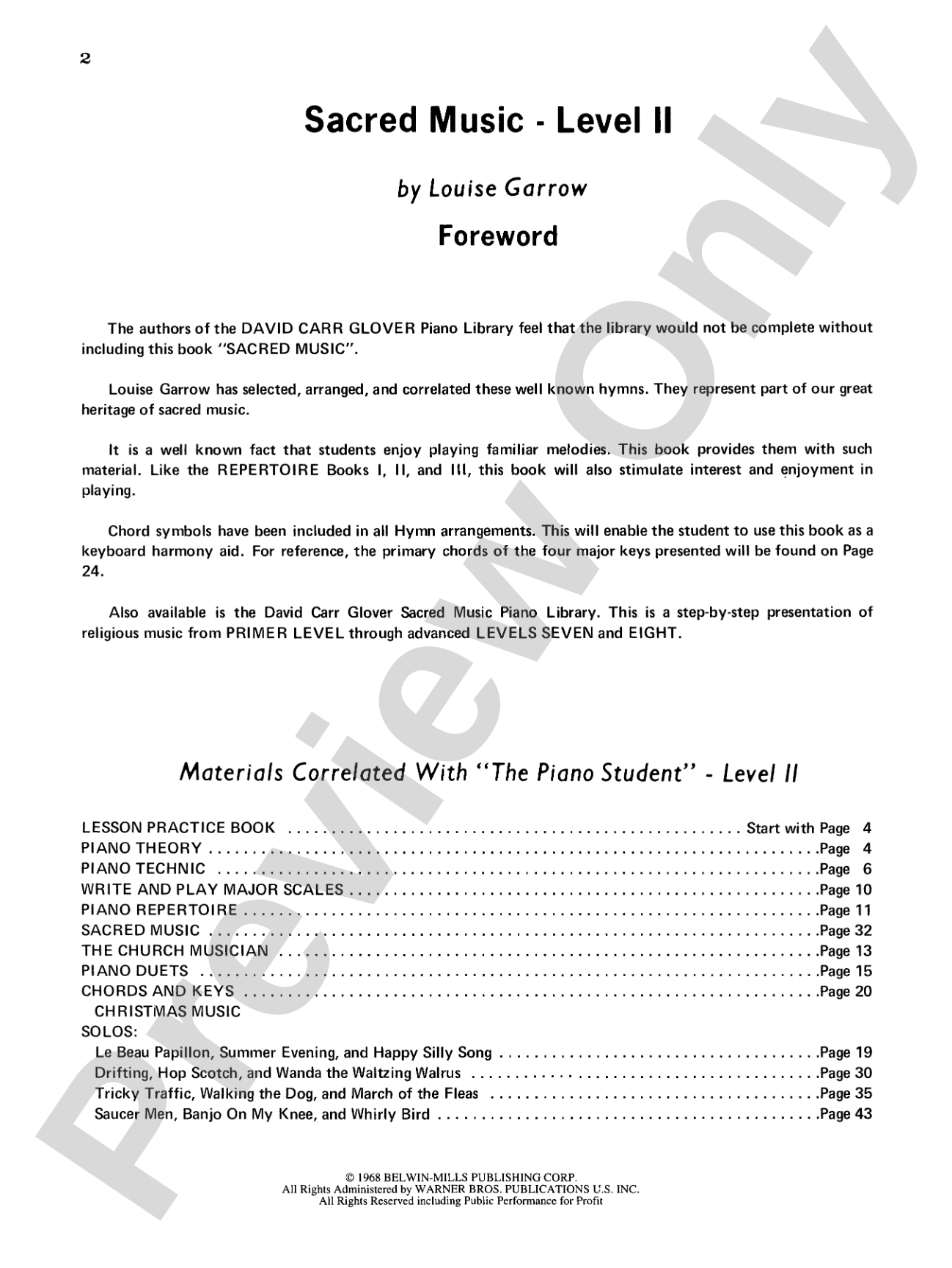 Sacred Music, Level 2: Piano