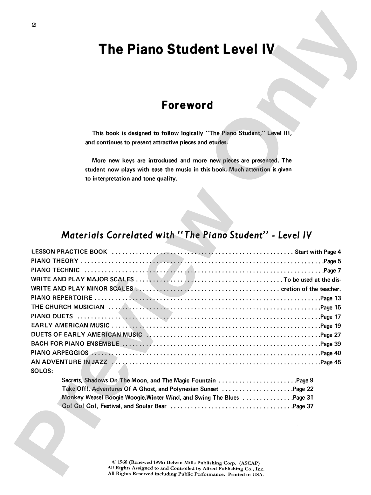 Piano Student, Level 4: Piano