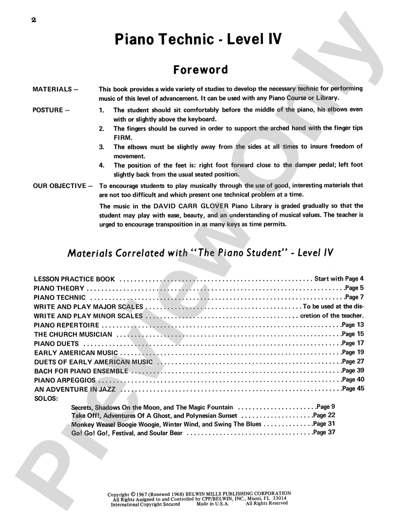 Piano Technic, Level 4: Piano