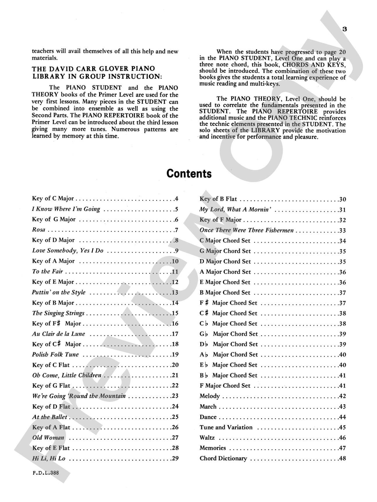 Chords and Keys, Level 1: For Individual or Group Instruction: Piano