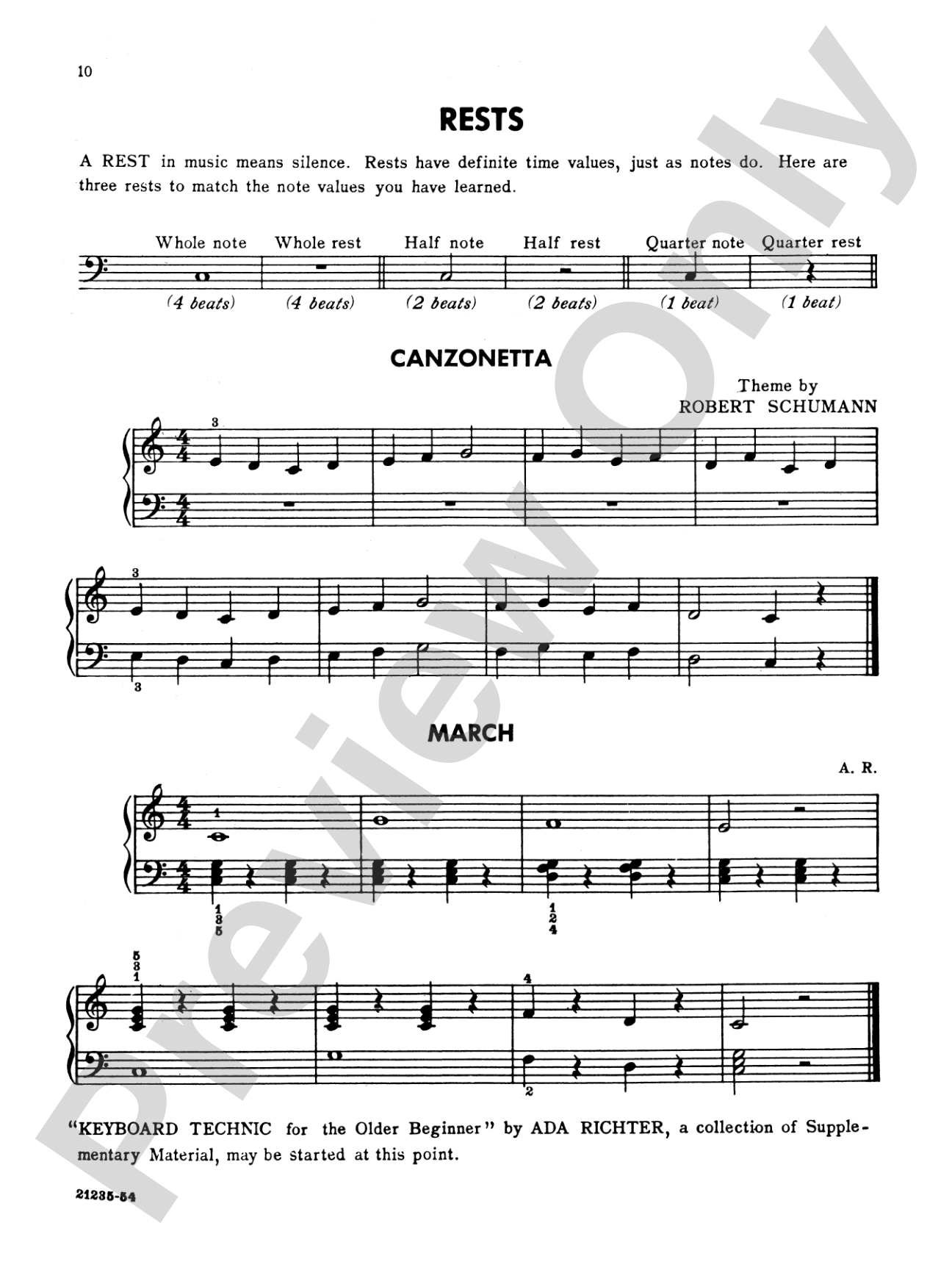 Ada Richter Piano Course: The Older Student, Book 1: For Individual or Class Instruction: Piano