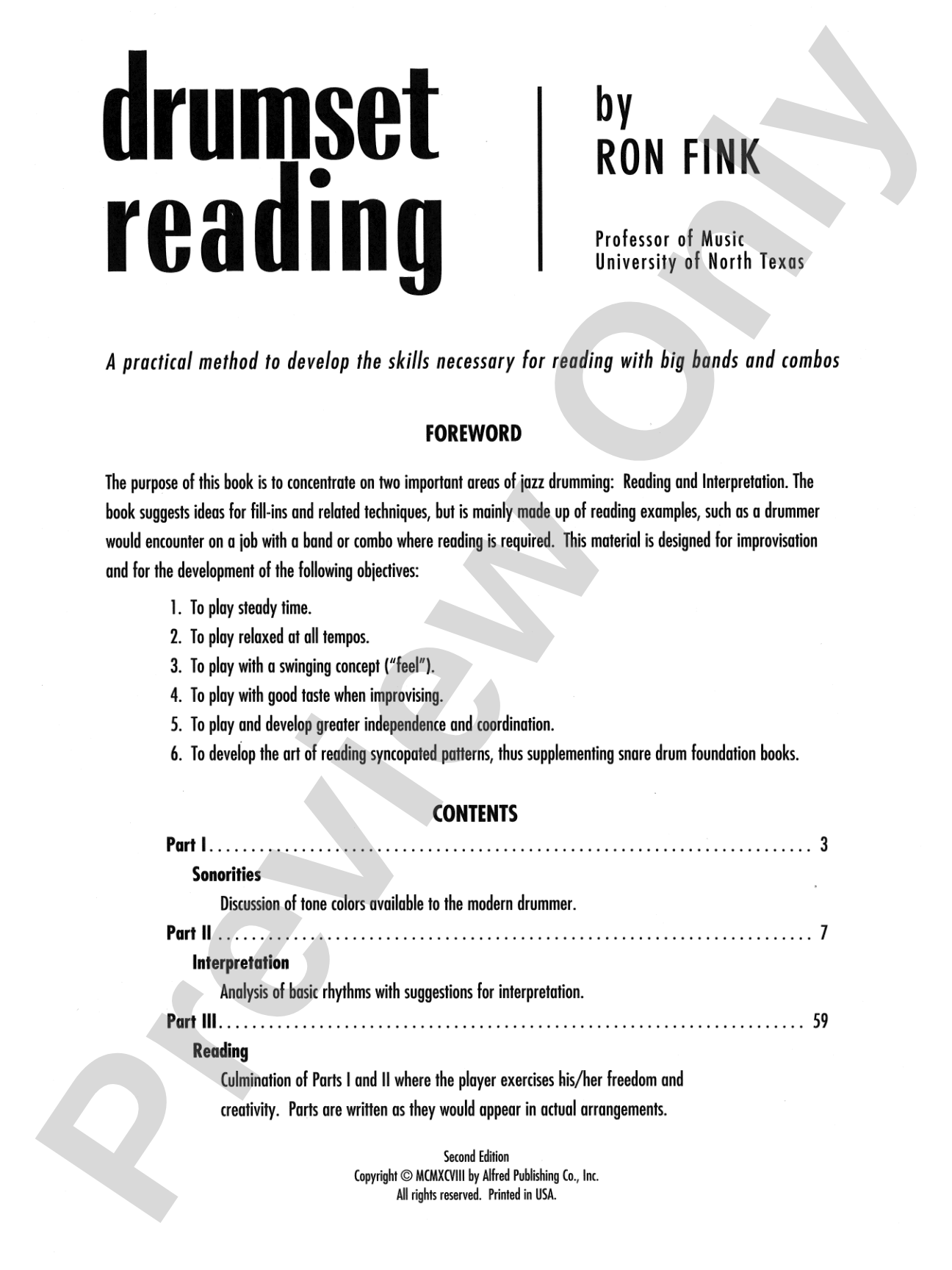 Drumset Reading: A Practical Method to Develop the Skills Necessary for Reading with Big Bands and Combos