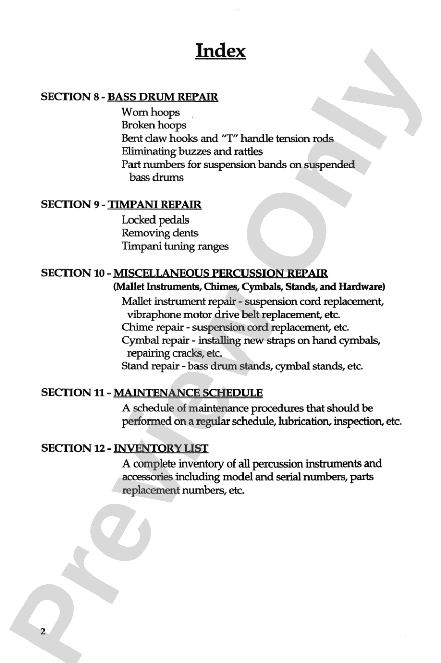 Band Director's Percussion Repair Manual: A Text for All Levels of Percussion Education