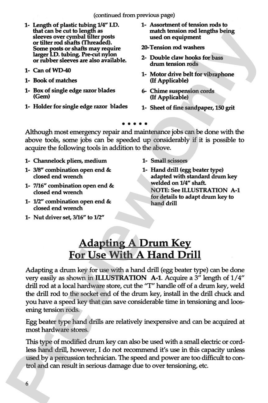 Band Director's Percussion Repair Manual: A Text for All Levels of Percussion Education