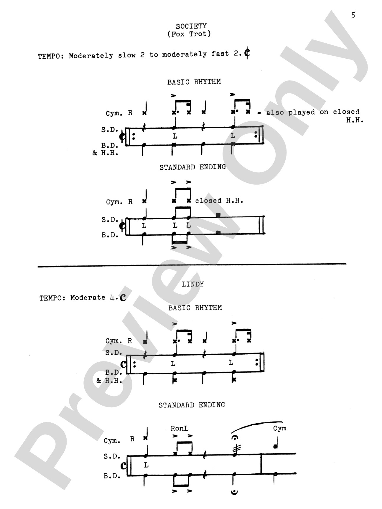 Basic Rhythms for the Club-Date Drummer