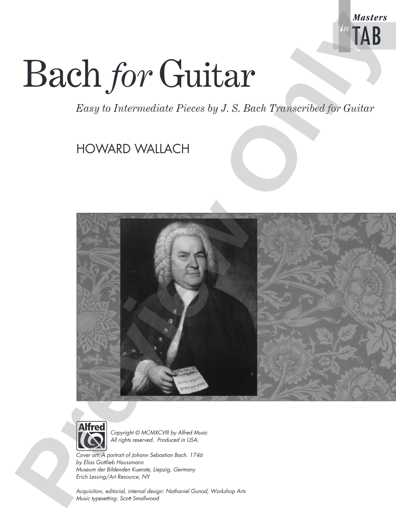 Bach for Guitar: Masters in TAB: Solo Guitar