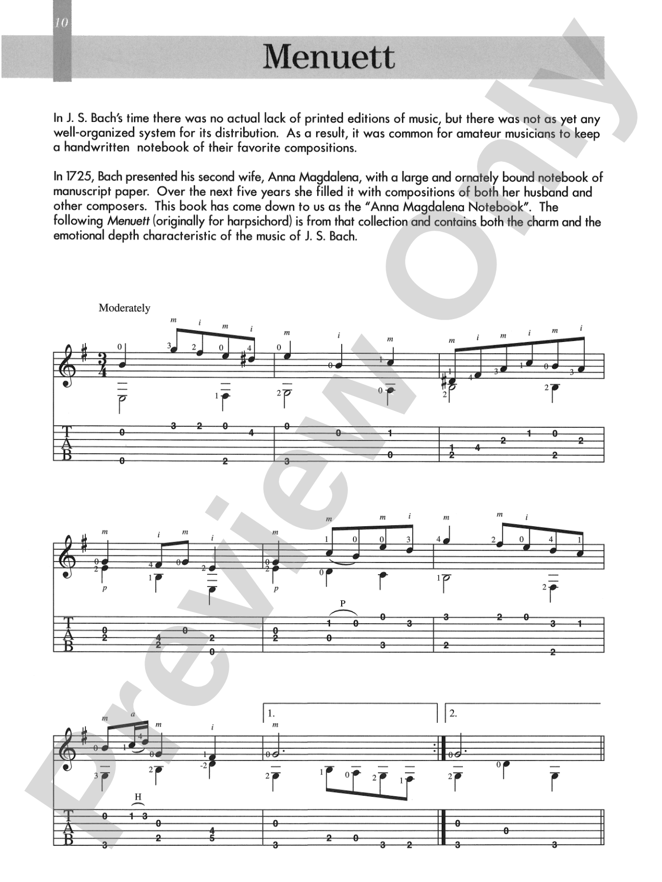 Bach for Guitar: Masters in TAB: Solo Guitar