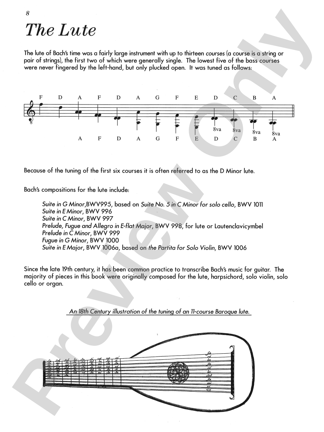Bach for Guitar: Masters in TAB: Solo Guitar