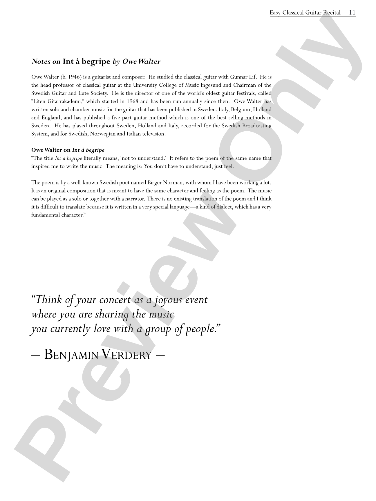Easy Classical Guitar Recital: Easy Repertoire and Performance Tips for the Beginning Player: Solo Guitar