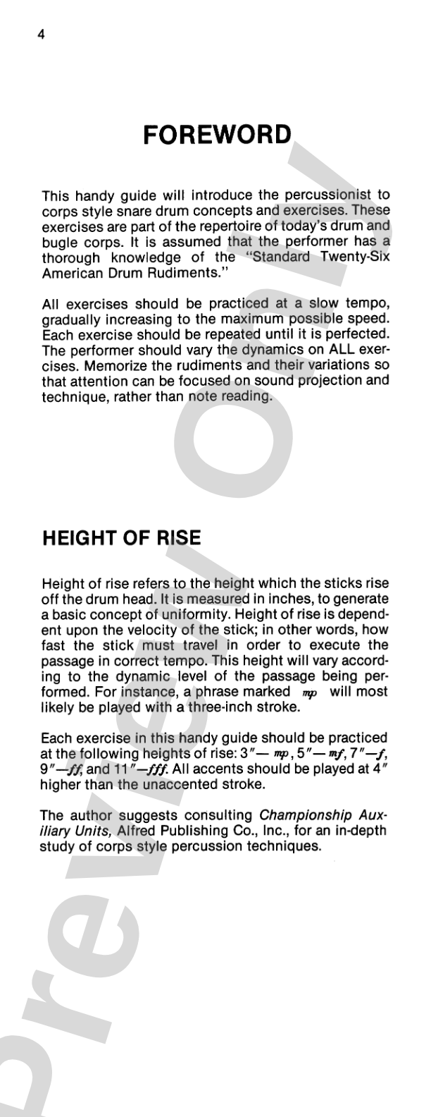 Corps-Style Snare Drum Dictionary: A Complete Reference Guide Which Will Improve Any Drummer's Control and Coordination